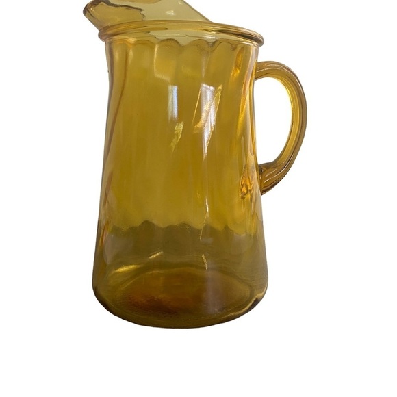 Vintage 1960’s Bartlett-Collins Amber Swirl Pattern Two Quart Glass Pitcher EUC - Picture 5 of 6